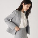 【日本製/伸縮性/着心地◎/通勤/セットアップ可】拘りの女性らしいシルエット!ノーカラージャケット/クード シャンス(COUP DE CHANCE)