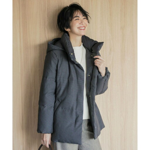 【洗える】ポリエステルハウンドトゥース ショート ダウンコート/Jプレス(J.PRESS) 【洗える】ポリエステルハウンドトゥース ショート ダウンコート/Jプレス(J.PRESS)