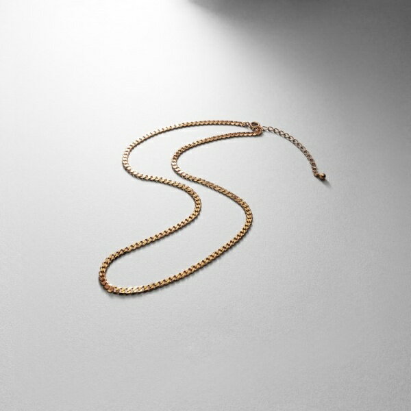 シルバー デザインチェーン ライトフラットカーブネックレス（38cm） GP／ココシュニック オンキッチュ（COCOHNIK onkitsch）