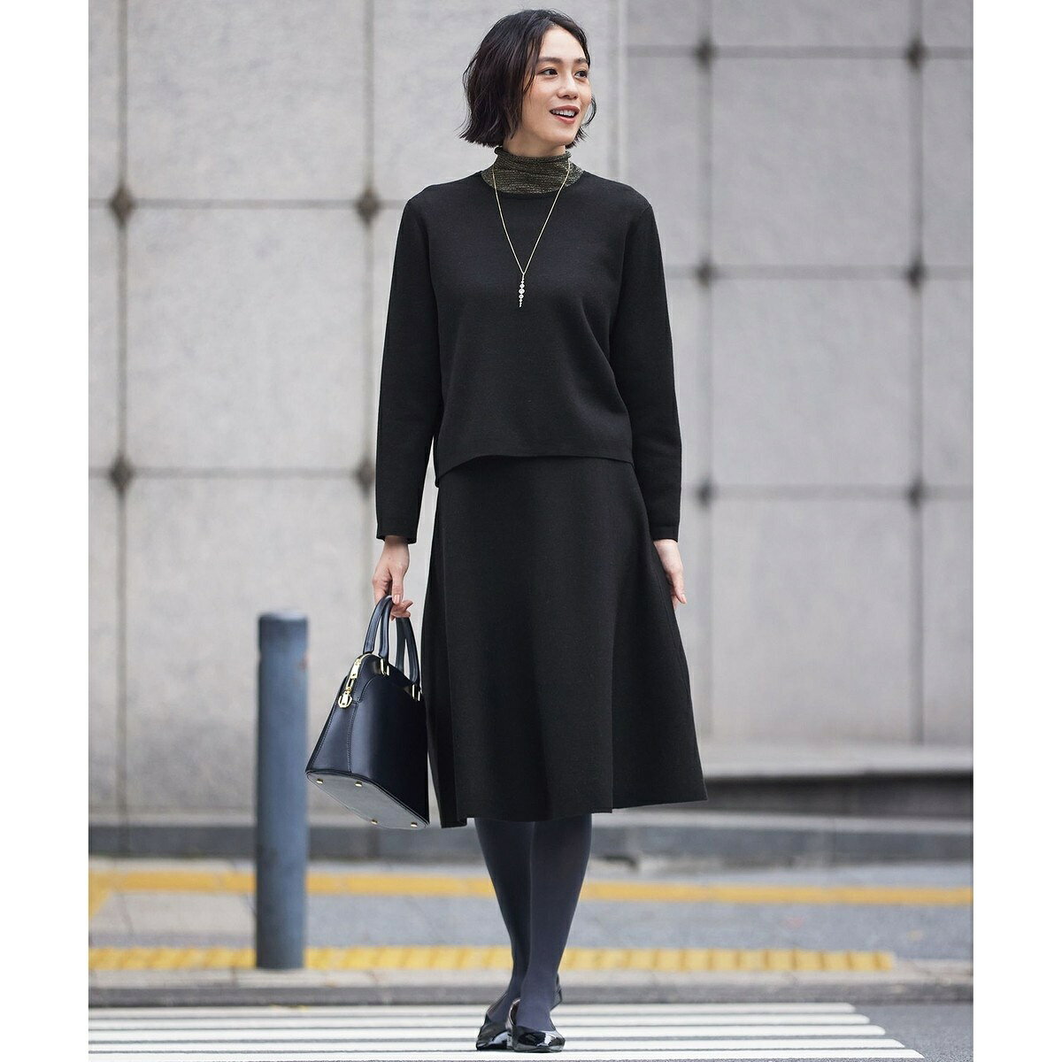 【WEB限定カラーあり・洗える】リバーシブルニット セットアップ(プルオーバー×フレアスカート)／自由区（JIYU-KU） 0101marui-12753838 丸井(マルイ)楽天市場店 サンプル画像2