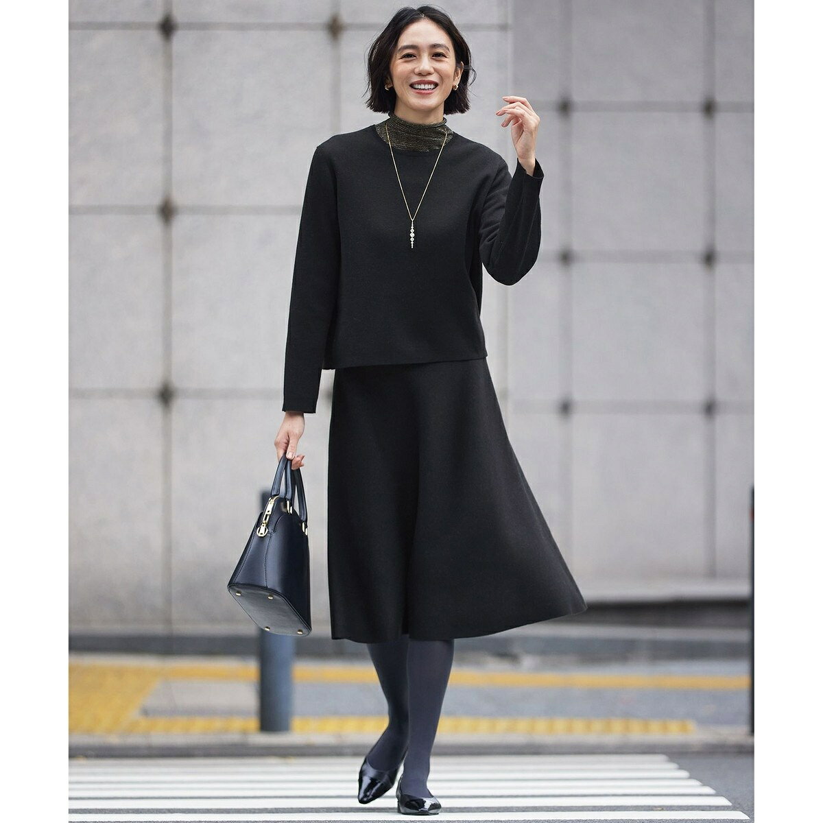 【WEB限定カラーあり・洗える】リバーシブルニット セットアップ(プルオーバー×フレアスカート)／自由区（JIYU-KU） 0101marui-12753838 丸井(マルイ)楽天市場店 サンプル画像3
