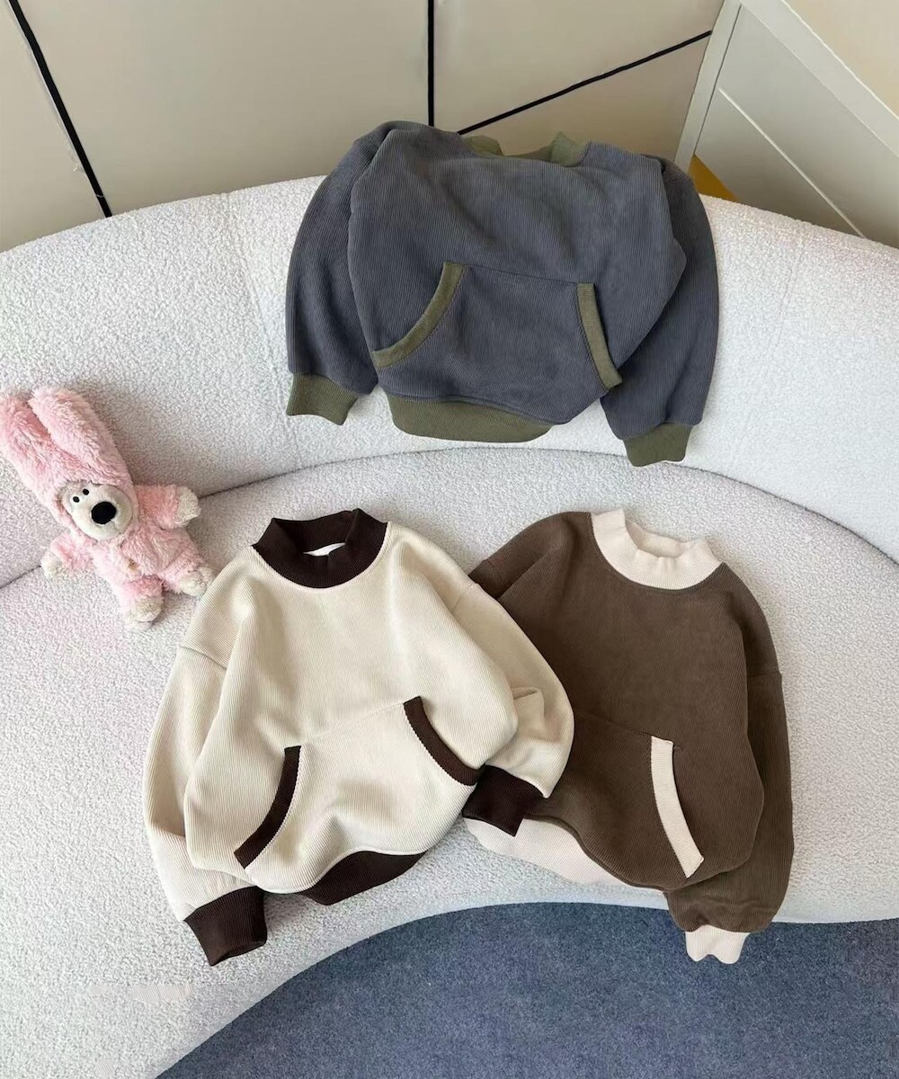 【aimoha-KIDS-】ポケット付き配色スウェット／アイモハ（aimoha）