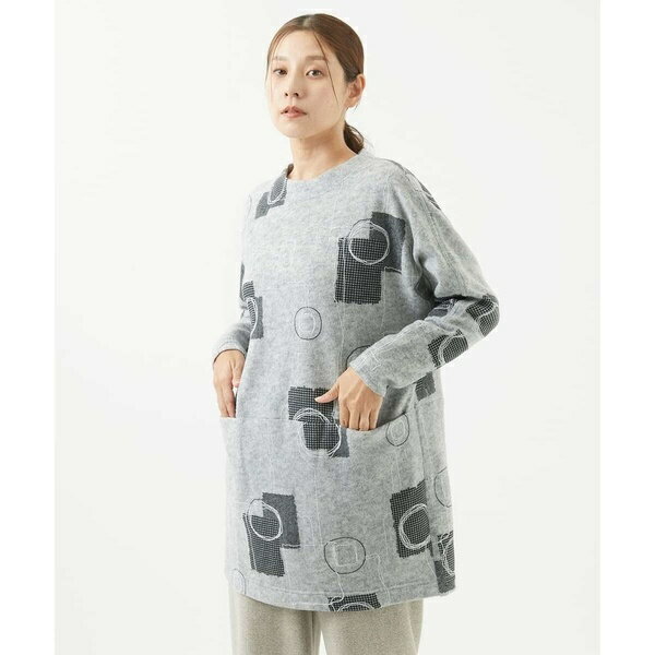 [洗える・日本製]起毛プリントチュニック／ジャンニ・ロ・ジュディチェ（GIANNI LO GIUDICE）