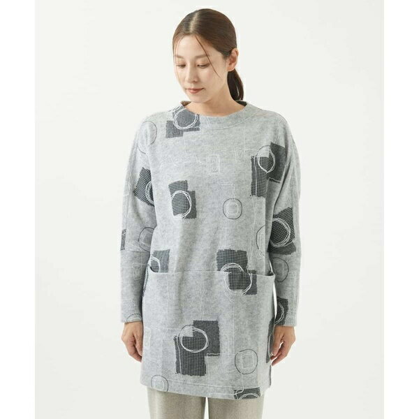 [洗える・日本製]起毛プリントチュニック／ジャンニ・ロ・ジュディチェ（GIANNI LO GIUDICE）