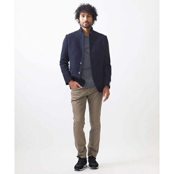 へリンボン柄コンバーチブルウールジャケット／ミッシェルクランオム（MICHEL KLEIN HOMME）