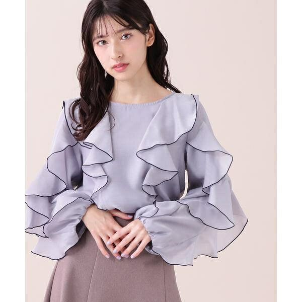 バイカラーラッフルブラウス／ジル バイ ジル スチュアート（JILL by JILL STUART）のサムネイル