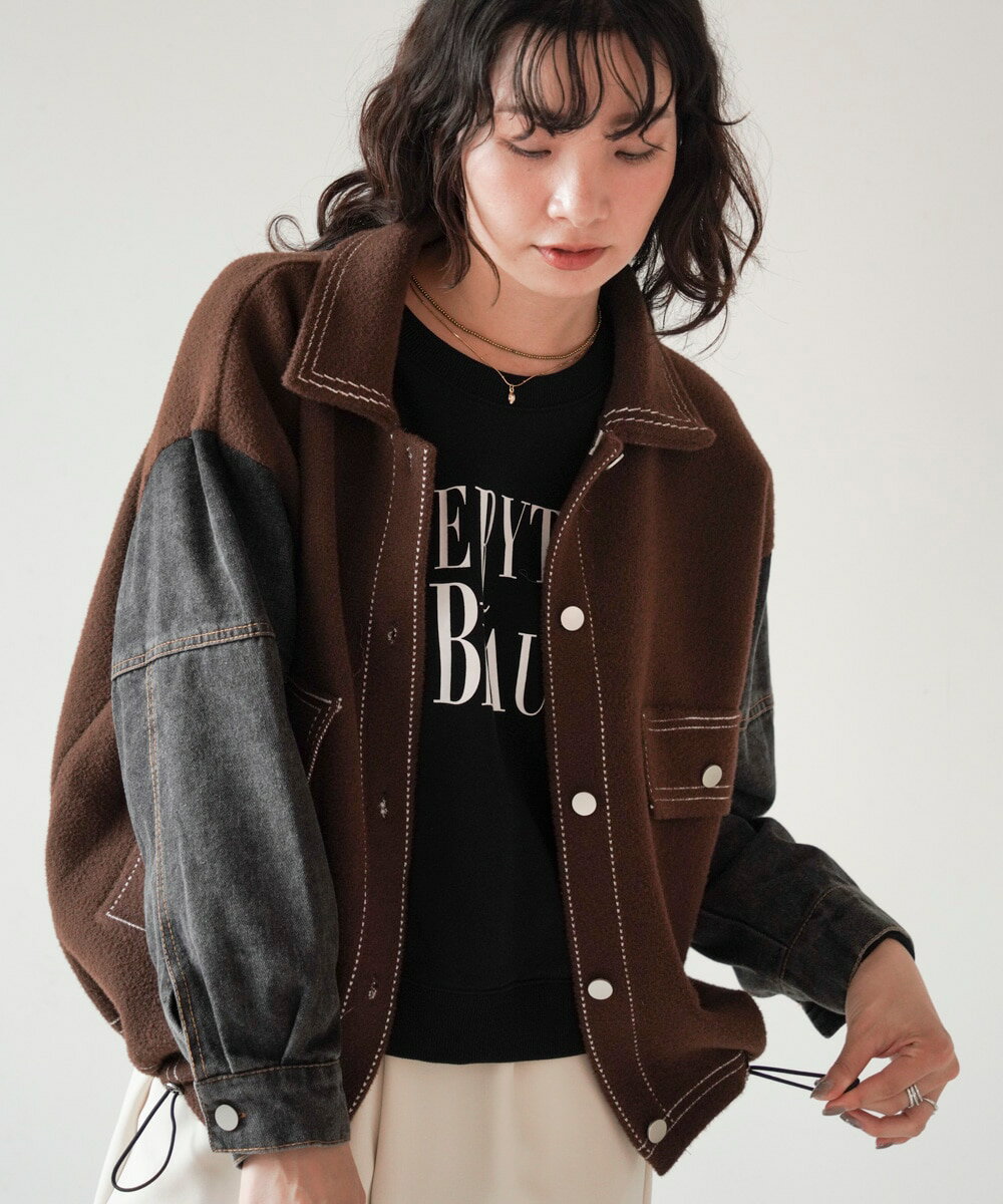 ニットドッキングデニムジャケット／ブージュルード（Bou Jeloud）