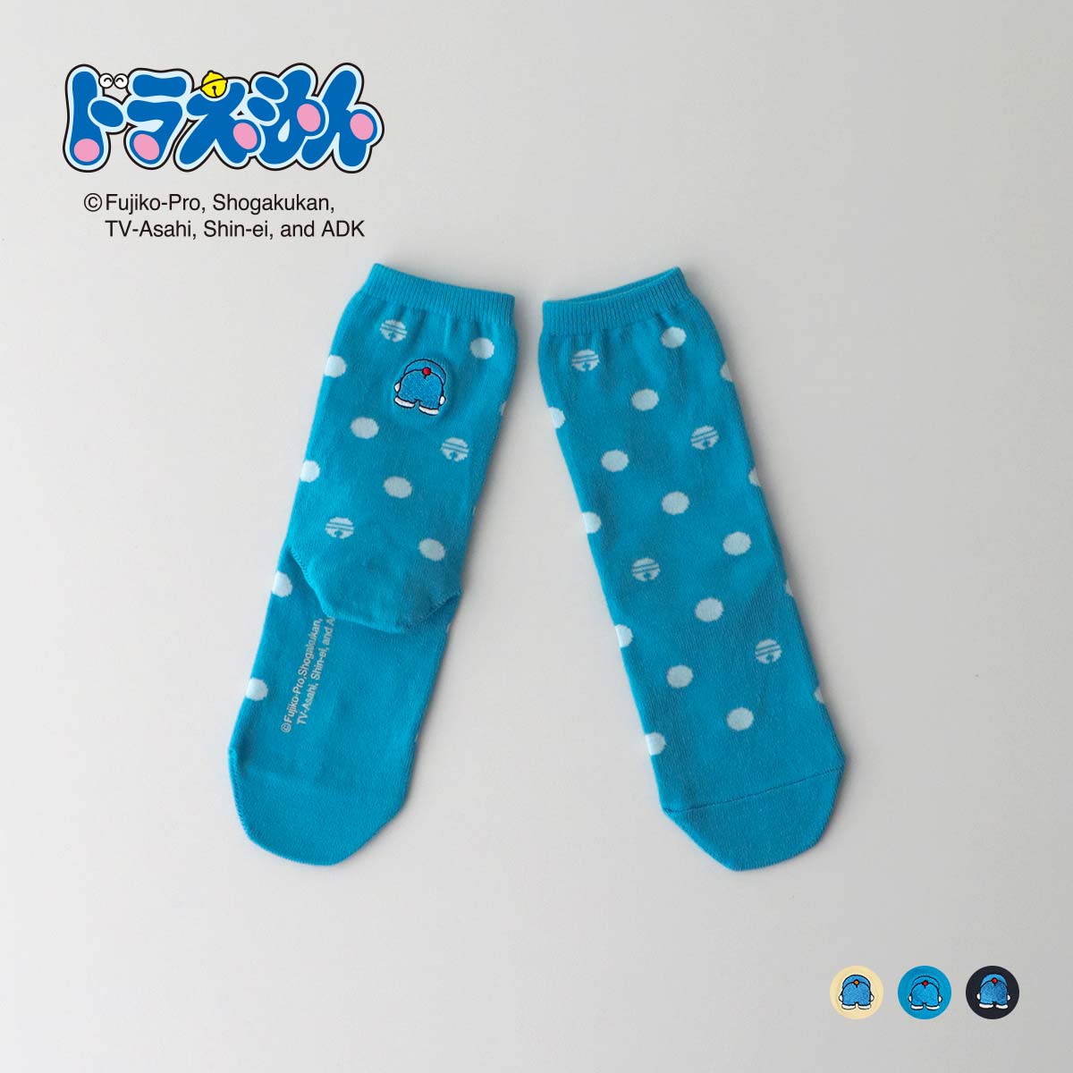 ドラえもん 鈴ドット柄 クルー丈 ソックス キッズ／アニメキャラクター（anime character）のサムネイル