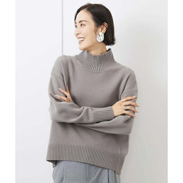 美品☆ドゥーズィエムクラス ラム畦 ハイネックニット ゆったり 黒 Cropped タートルネック ニット（ニット/セーター）｜Deuxieme Classe