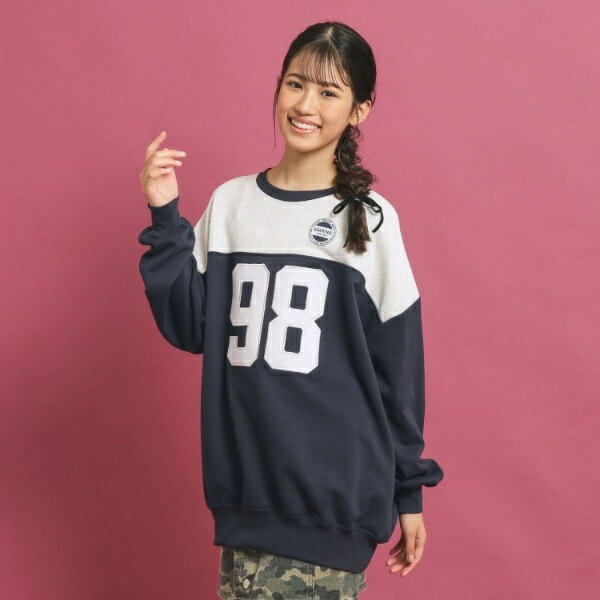 ナンバリング配色切替プルオーバー／ピンクラテ（PINK-latte）のサムネイル