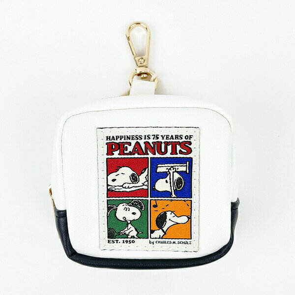 スヌーピー PEANUTS 75th ミニポーチ (ホワイト) SNOOPY／パーフェクト・ワールド・トーキョー（Perfect World Tokyo）