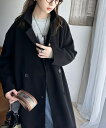 洗練された秋冬スタイルを彩る。フェイクウールベルト付きダブルチェスターコート(ロング丈)/クラシカルエルフ(Classical Elf)