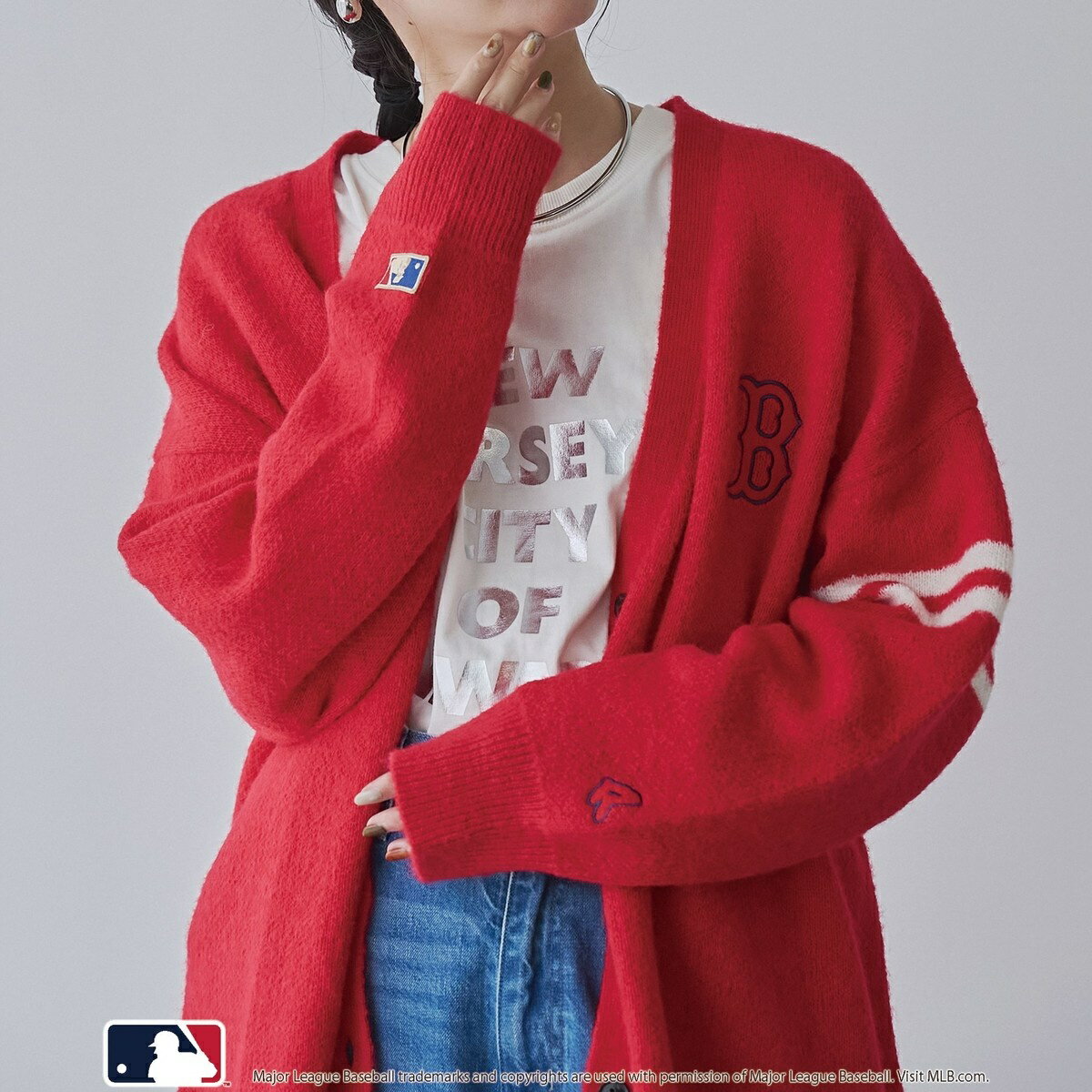 MLB別注 アソートジャガードロゴニットカーディガン／コーエン（coen）