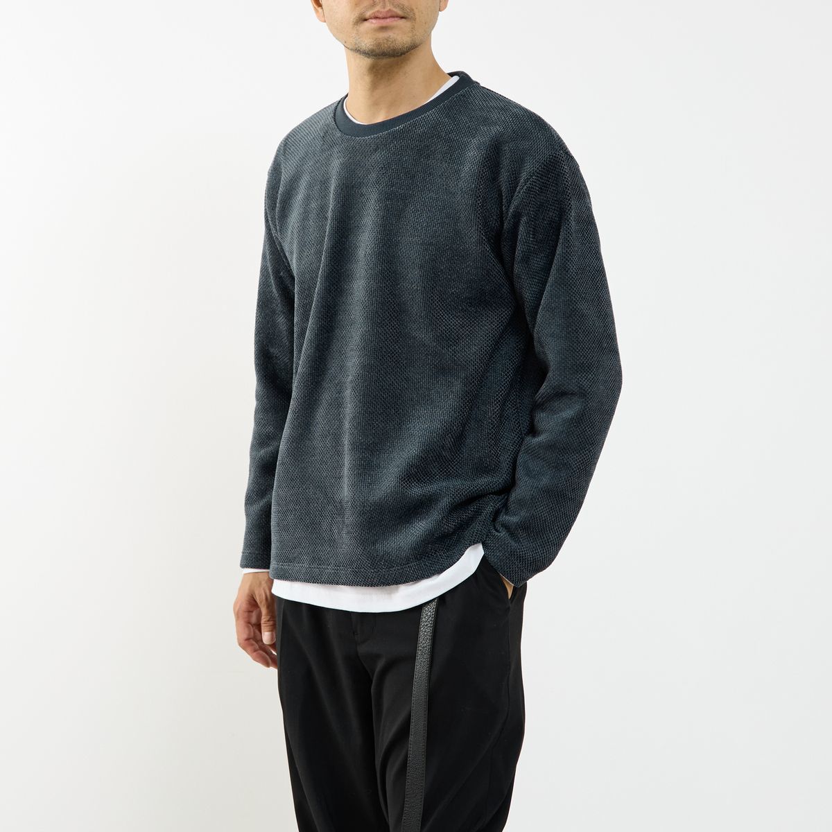 モール＆天竺クルーネックアンサンブル／メンズメルローズ（MEN'S MELROSE）