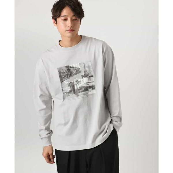 【コットン100％】PARISフォトプリントワイドシルエットロングTシャツ／アー・ヴェ・ヴェ（a.v.v）