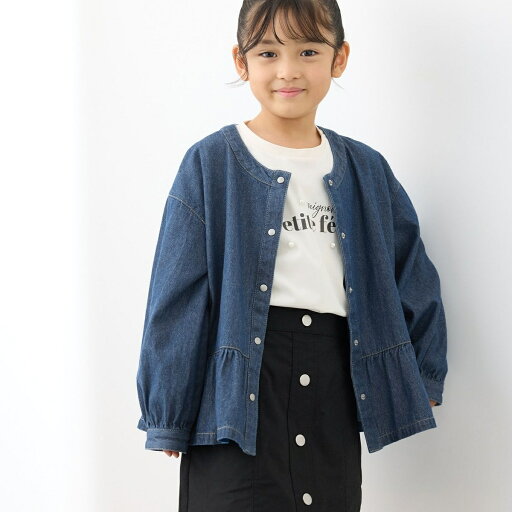【KIDS】裾フリルデニムブルゾン/ロペピクニックキッズ(ROPE' PICNIC KIDS) 【KIDS】裾フリルデニムブルゾン/ロペピクニックキッズ(ROPE' PICNIC KIDS)