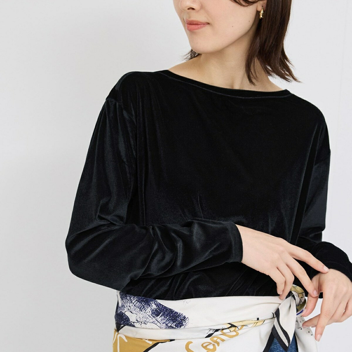 シアーベロアクルーネックロングカットソー／ロペ（ROPE'）