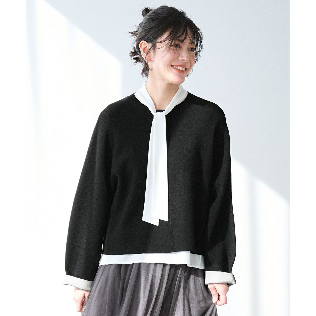 【カタログ掲載・セットアップ対応・洗える】レーヨンストレッチプルオーバー ニット／自由区（JIYU-