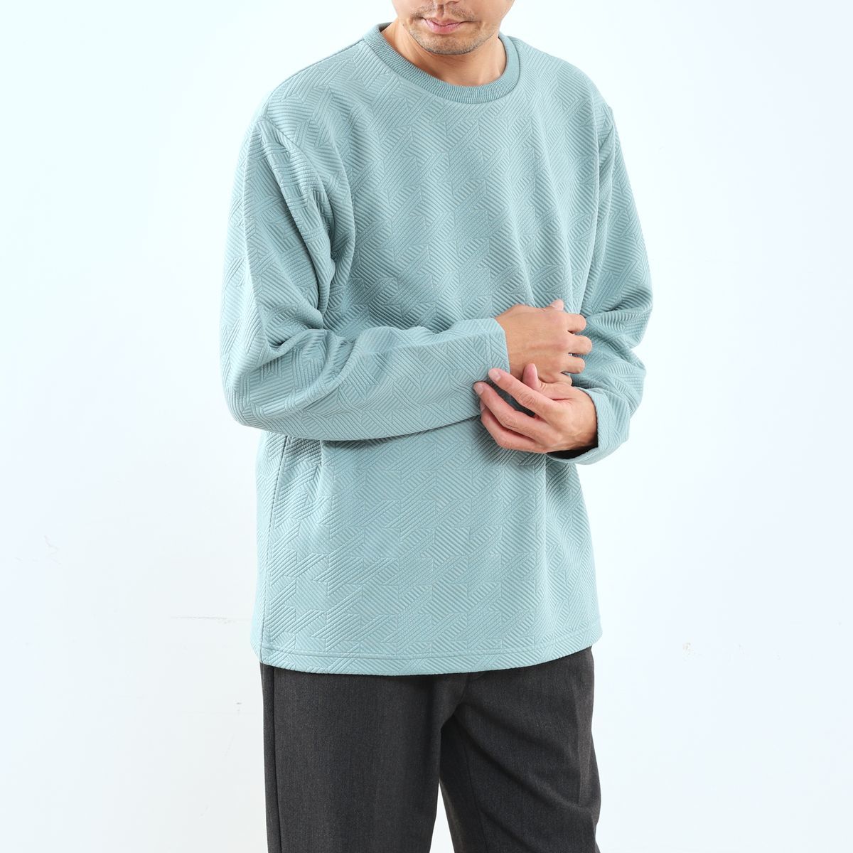 【MASTER FRAME/マスターフレーム】ブリスタージャガードスタンダードクルーネックロンT/メンズメルローズ(MEN'S MELROSE)