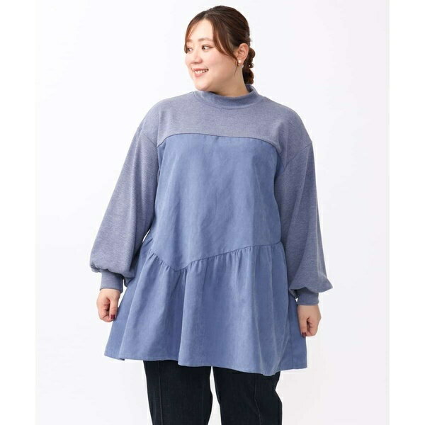 【大きいサイズ/soso×eur3】イレヘムギャザーチュニック/エウルキューブ(eur3)