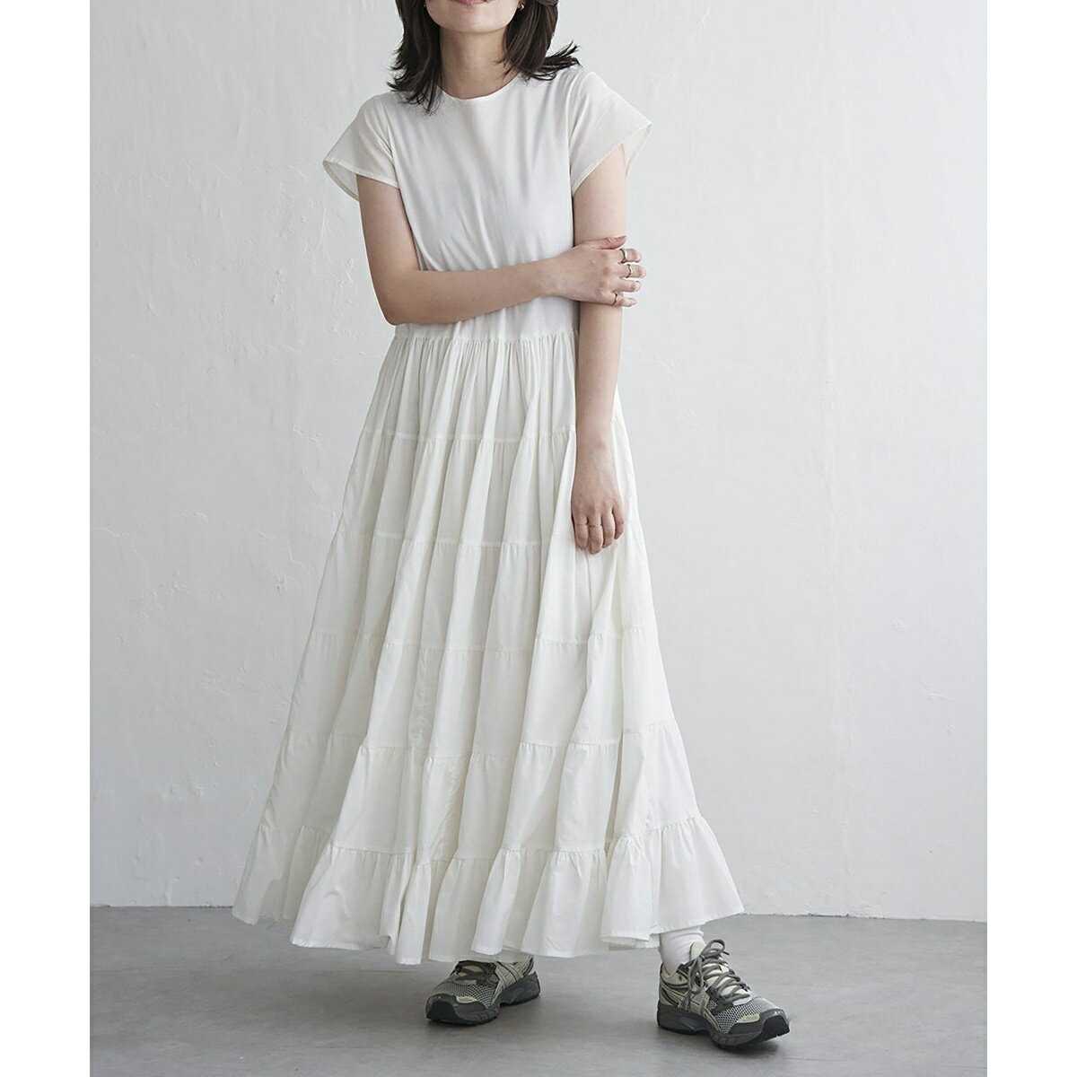 コットンティアードワンピース／ヴァンスエクスチェンジ（VENCE EXCHANGE）