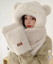 くま耳ニット帽子 マフラー 手袋 一体型/ミニミニストア(miniministore)