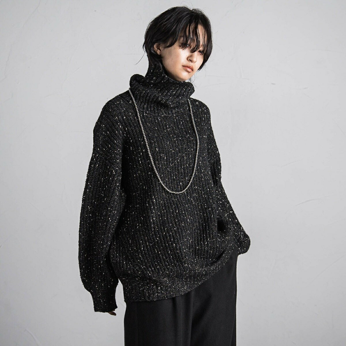 ラメホイルタートルネックニットプルオーバー≪手洗い可能≫／メイソングレイ（MAYSON GREY）