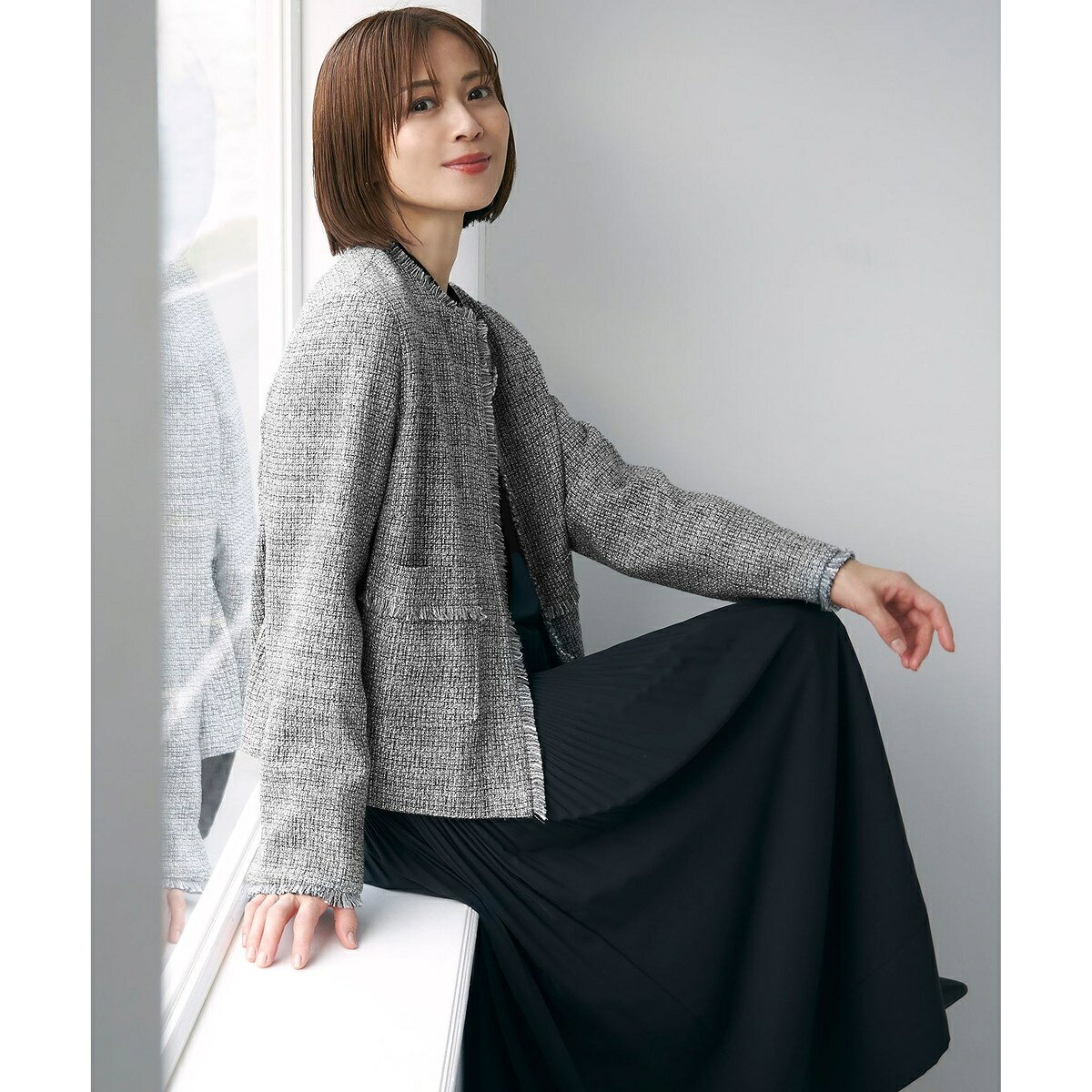 【セットアップ対応・洗える】ライトミックスツイード ジャケット／自由区（JIYU-KU） 0101marui-12775204 丸井(マルイ)楽天市場店 サンプル画像3