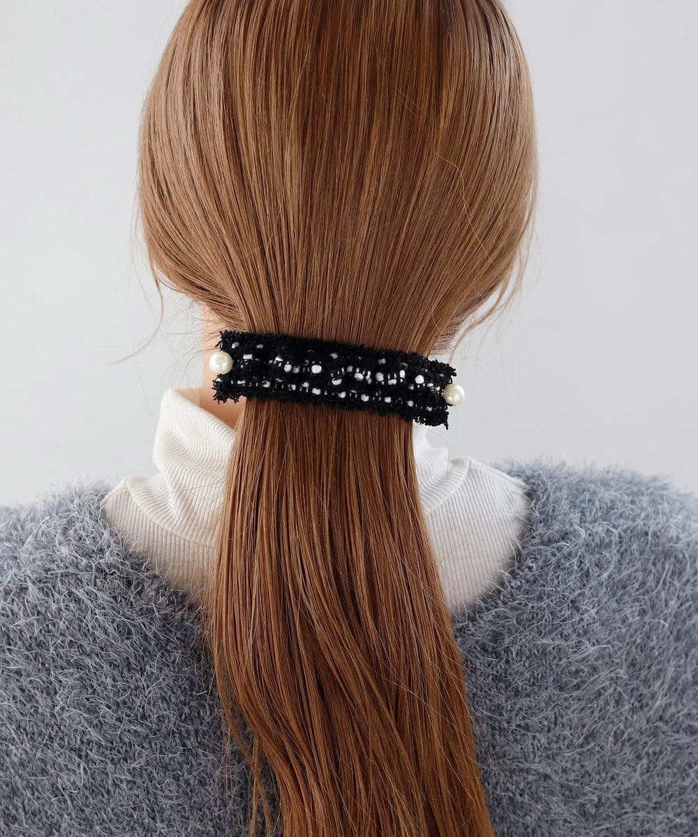 パール×ツイードバレッタ／アネモネ（ANEMONE）