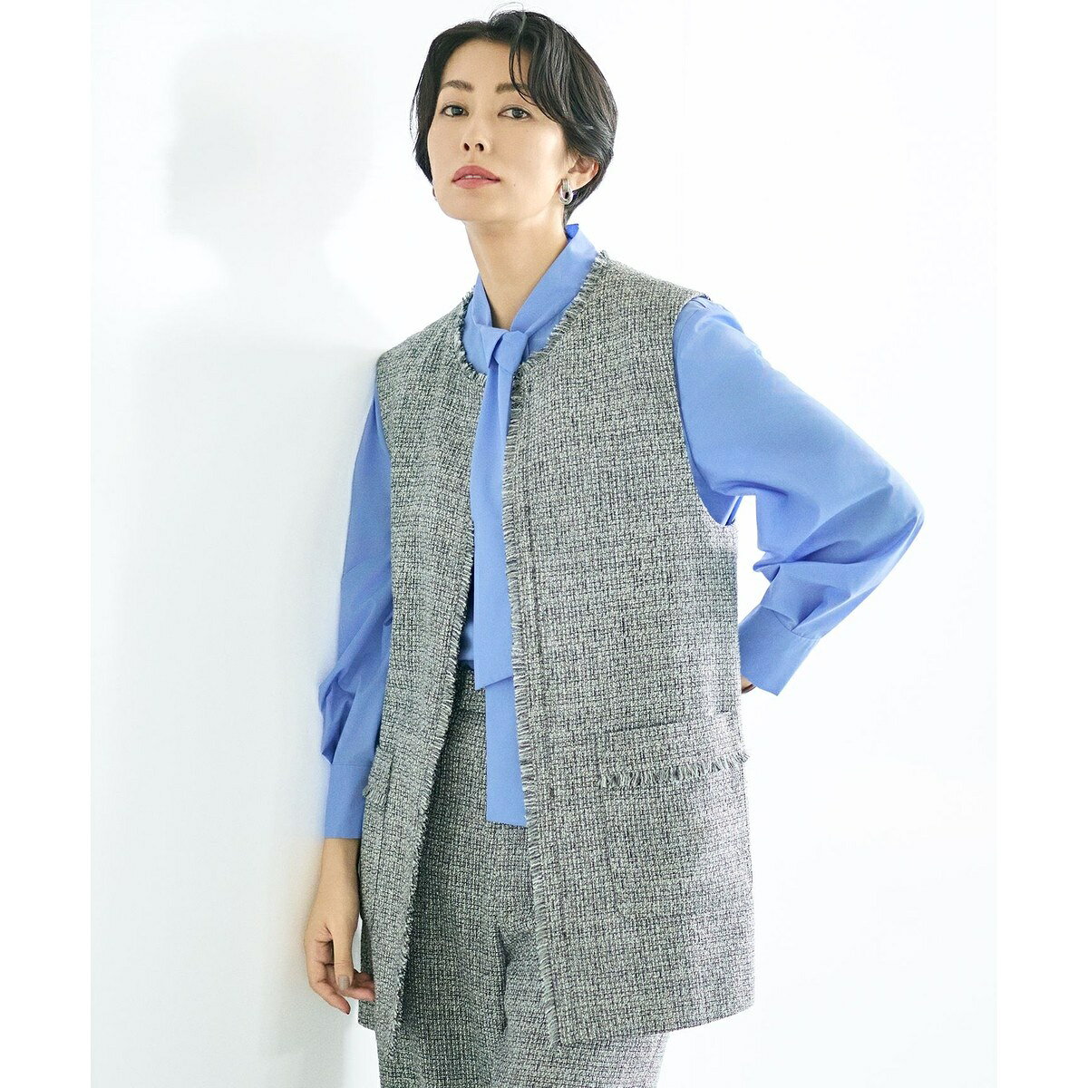 【カタログ掲載・セットアップ対応】ライトミックスツイード ジレ／自由区（JIYU-KU） 0101marui-12775559 丸井(マルイ)楽天市場店 サンプル画像3