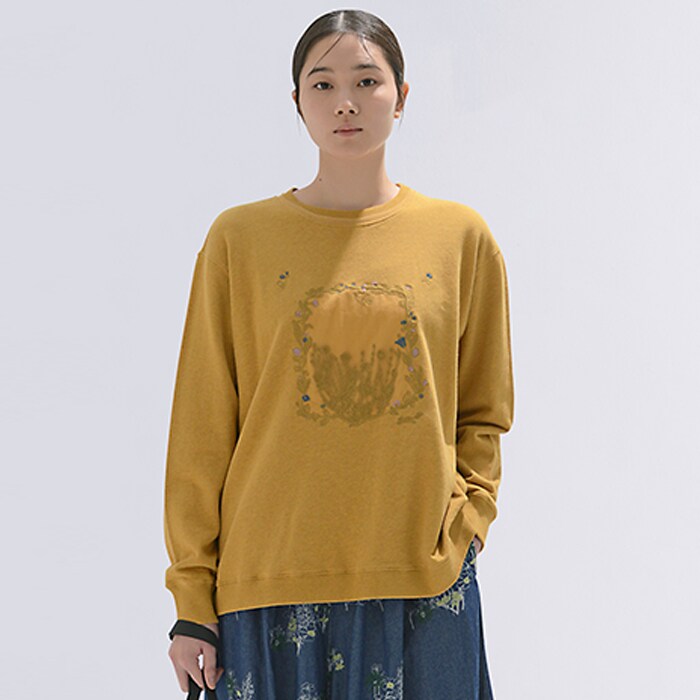 40/20裏毛×60コットンローンガーランドプチフラワー刺繍トレーナー／スーパーハッカ（SUPER HAKKA）