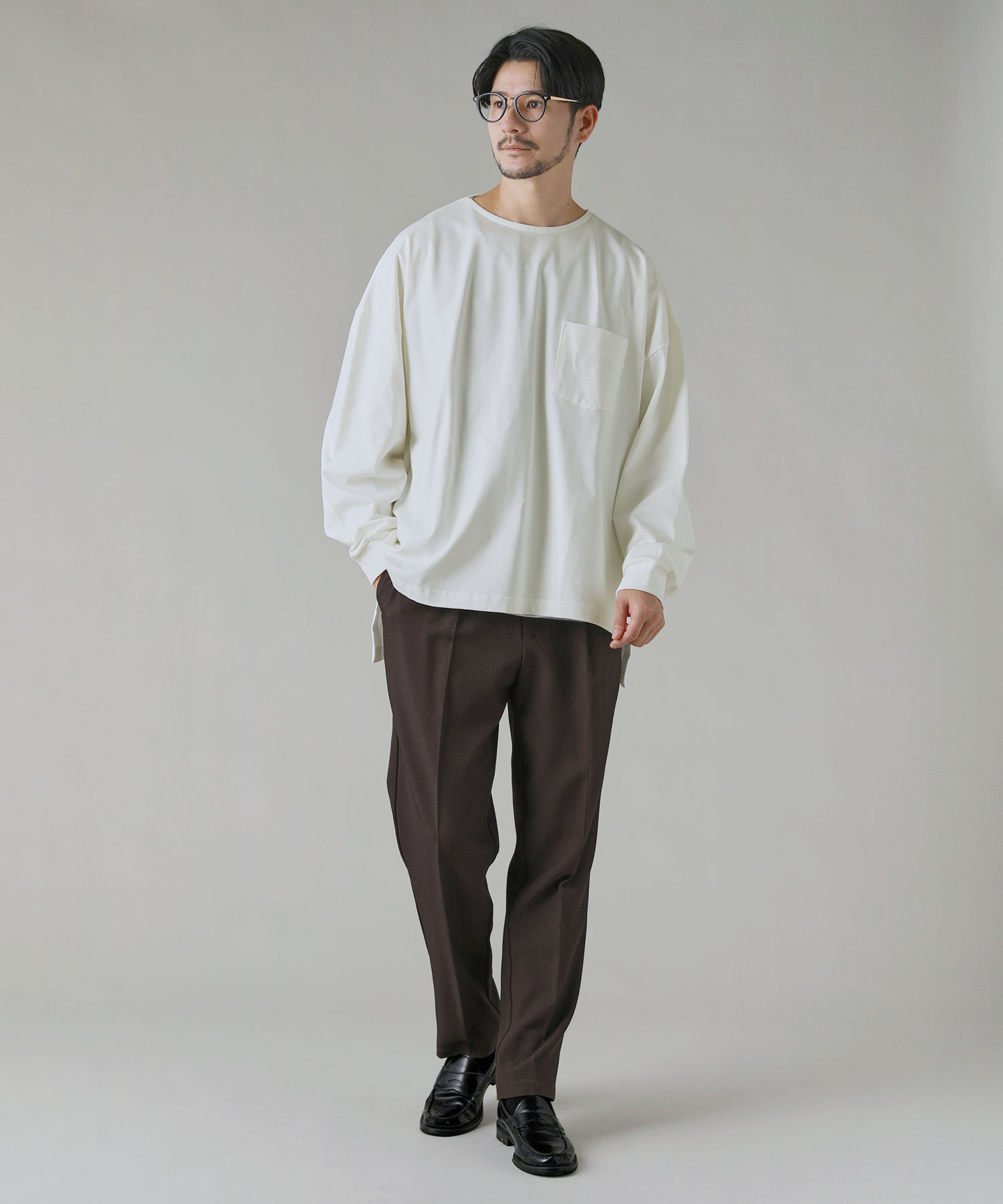 日本製VORTEX8オンス（MVS天竺）サイドスリットAライン長袖Tシャツ／スプートニクス（SPUTNICKS）