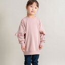 【WEB限定/DRC/やわらか薄手裏毛】袖フリルチュニック丈トレーナー/ブランシェス(branshes)