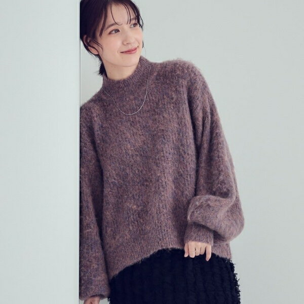 【S-LL体型カバー】ふわふわMIXハイネックニット／シューラルー（SHOOLARUE）