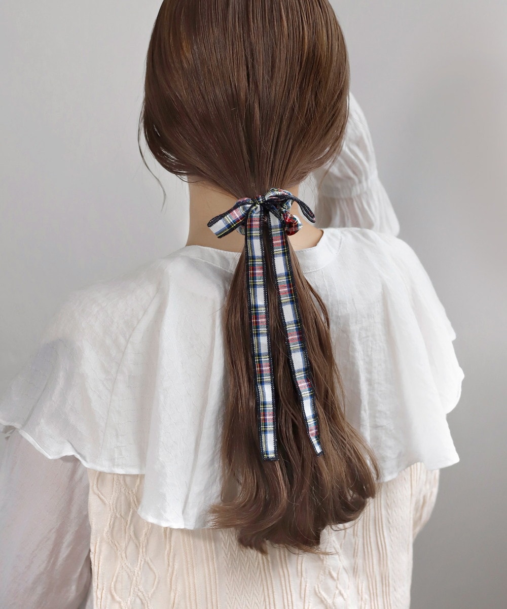 タータンチェックリボンシュシュ／アネモネ（ANEMONE）