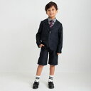 フォーマル3点セット(ネイビーハーフパンツ)ネイビージャケット+ハーフパンツ+ギンガムシャツ/ブランシェス(branshes)