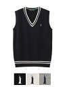 Men's 綿ベスト〈7G/ライン入り〉【スクール】【学生】【通学】【学校】/イーストボーイ(EAST BOY)
