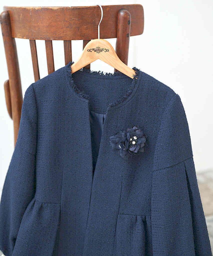 ノーカラーツイードペプラムパンツスーツ/ルイルエブティック(RUIRUE BOUTIQUE)