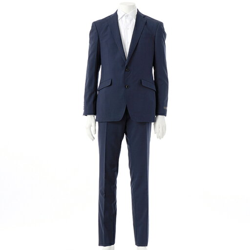【春夏】2釦シングルスーツ ノータック グレー ネイビー鳥格子 ウォッシャブル/スーツセレクト(SUIT SELECT) 【春夏】2釦シングルスーツ ノータック グレー ネイビー鳥格子 ウォッシャブル/スーツセレクト(SUIT SELECT)