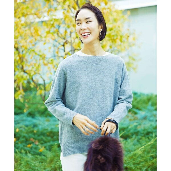 [小さいサイズ]ホールガーメント(R)サイドスリットデザインニット(定番素材)／ミッシェルクラン（MICHEL KLEIN）