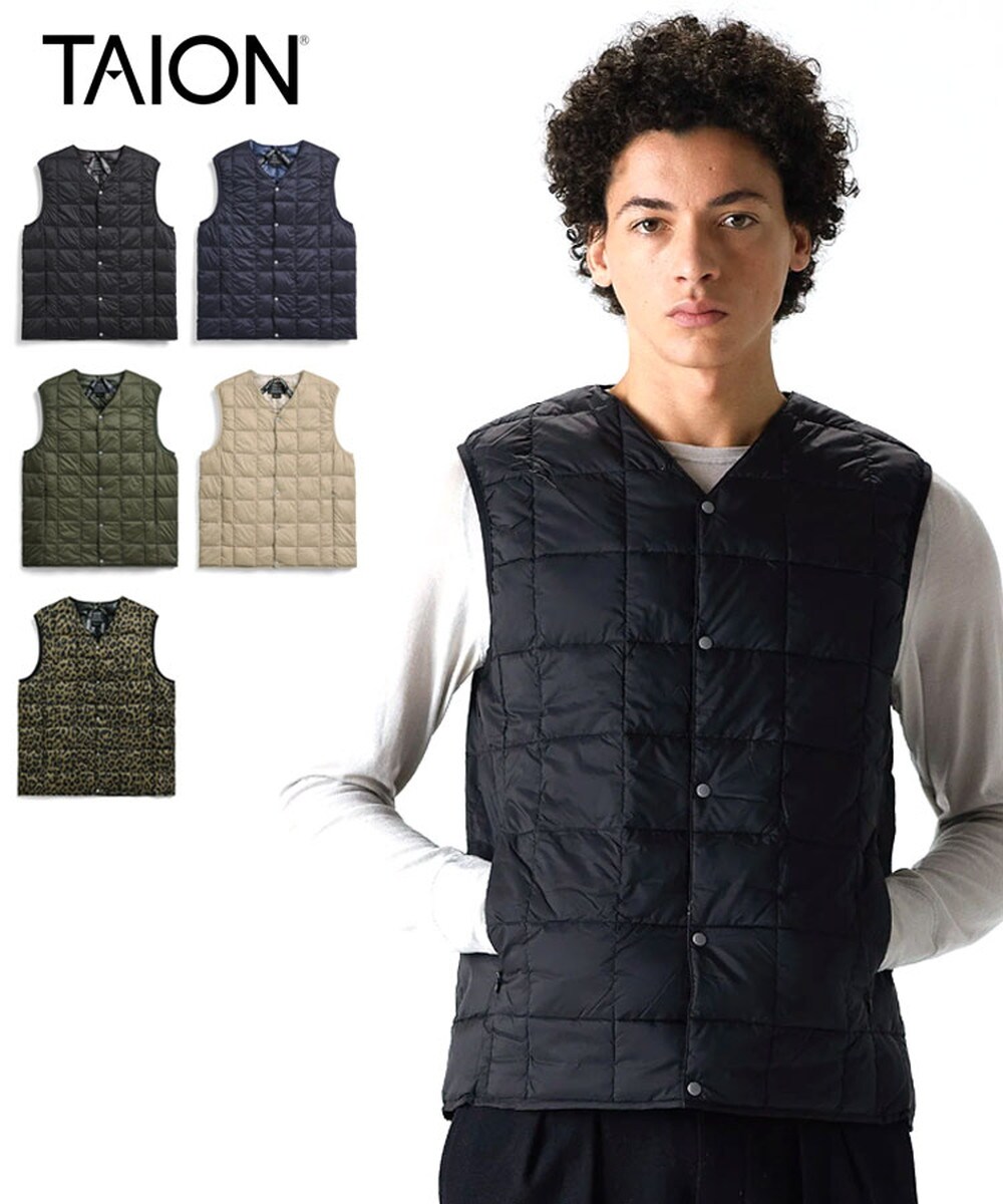 【TAION】ベーシック Vネックボタン インナーダウンベスト [TAION-001]／タイオン（TAION）