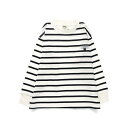 【WEB限定/DRC/お肌に嬉しい綿100%】名札通しループ付きボーダー長袖Tシャツ/ブランシェス(branshes)