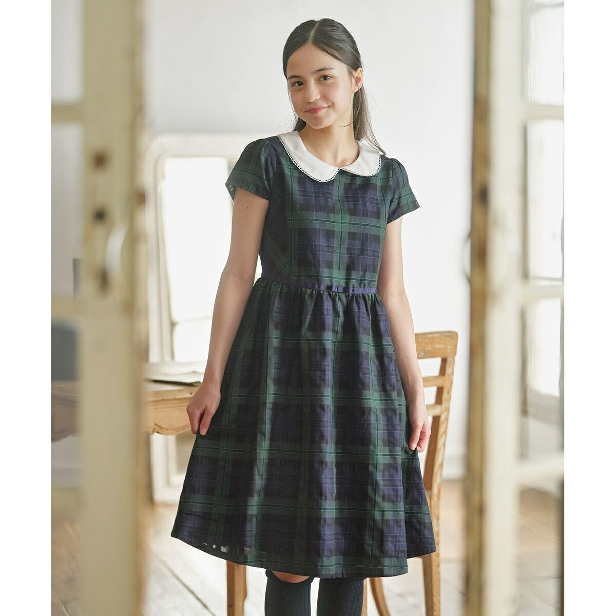 【150-170cm】クラシックチェック ワンピース／組曲（KUMIKYOKU）