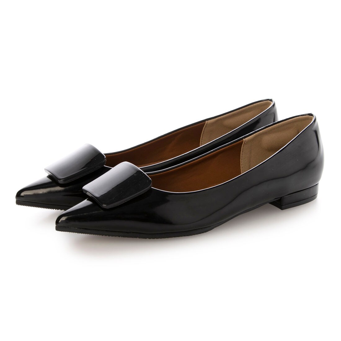 【25春夏新作】【晴雨兼用・柔らかい】晴雨兼用エナメルフラットパンプス IY5661／EVOL（EVOL）