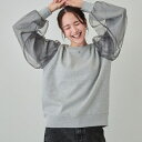 【洗えるS-LL】一枚でサマ見え 裏起毛お袖チュールスウェット【SHOO WARM】/シューラルー(SHOOLARUE)