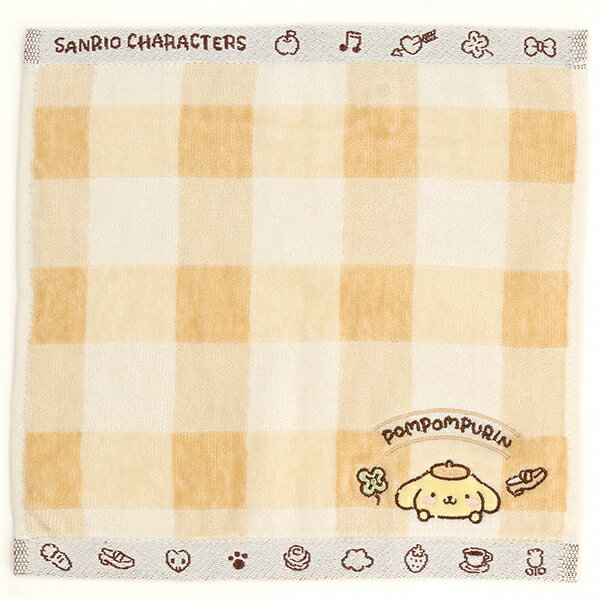 サンリオポムポムプリン　タオルハンカチ　ギンガムチェック【サンリオ】／ブルーミング（BLOOMING）