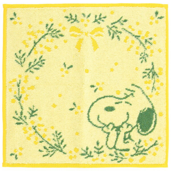 スヌーピー　タオルハンカチ　ミモザ　スヌーピー（パッケージ入り）【PEANUTS】／ブルーミング（BLOOMING）