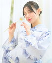 浴衣4点セット 花麗流れ (浴衣 兵児帯 腰紐2本)/セレン(CELEN)