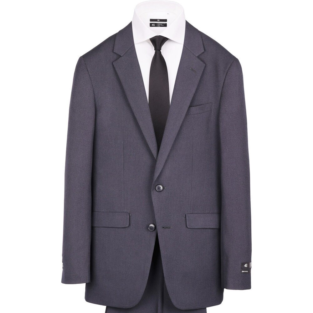 【洗えるスーツ】ノータックパンツ ネイビーストライプ ウォッシャブル ストレッチ／スーツセレクト（SUIT SELECT）