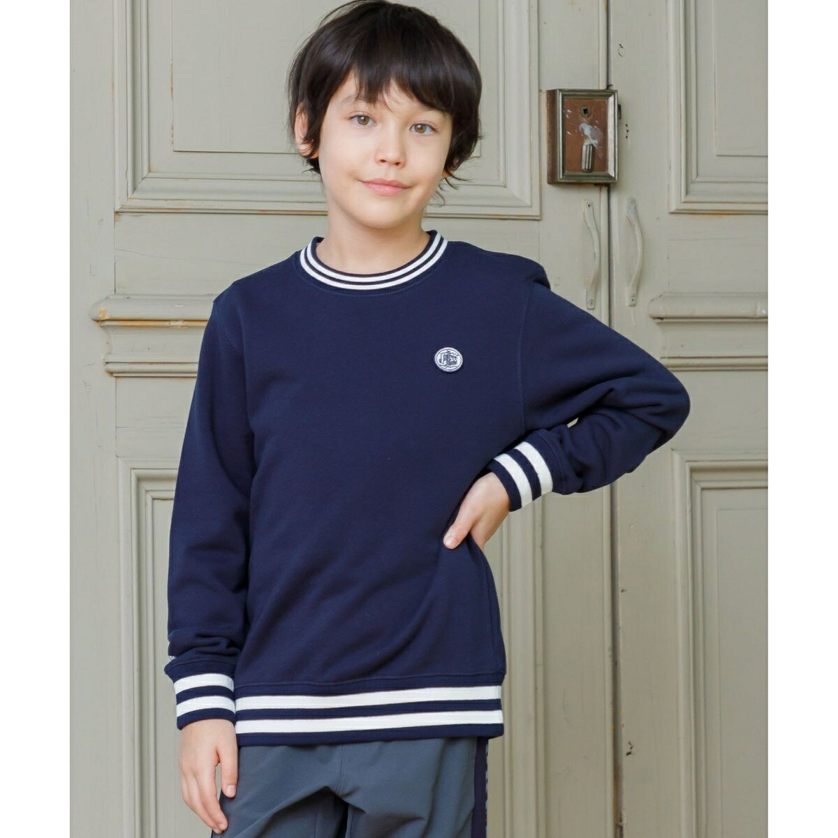 【100-130cm】BICOLOR LINE COMBI トレーナー／Jプレス（J.PRESS）